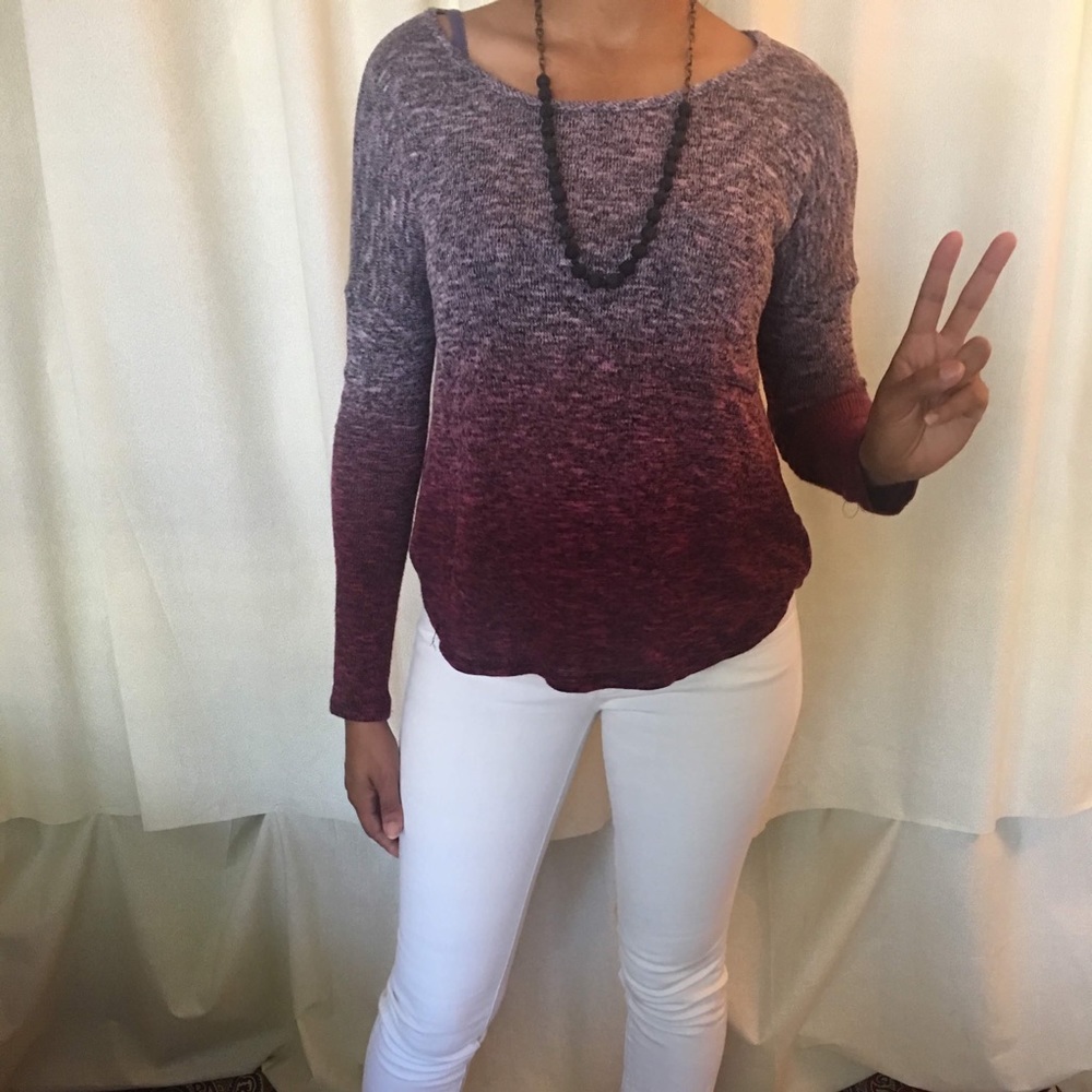 Foreign Exchange ombré light sweater.